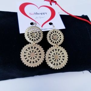 🎁Gold Tone 2 Round Dangling Earrings